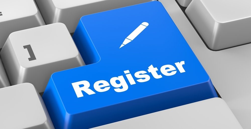 Кнопка регистрации на ноутбуке